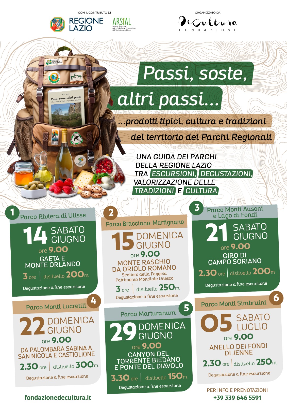 Locandina eventi Parchi Regionali Lazio - Passi, soste, altri passi
